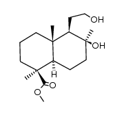 methyl 8β,12-dihydroxy-13,14,15,16-tetranorlabdan-19-oate结构式