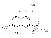 1,3-naphthalenedisulfonic acid, 5,6-diamino-, disodium salt Structure