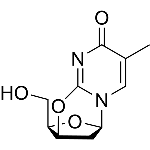 2,5-Methano-5H,9H-pyrimido[2,1-b][1,5,3]dioxazepin-9-one,2,3-dihydro-3-(hydroxymethyl)-8-methyl-, (2R,3R,5R)- Structure