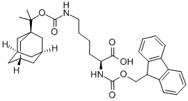 N2-[(9H-芴-9-基甲氧基)羰基]-N6-[(1-甲基-1-金刚烷基乙氧基)羰基]-L-赖氨酸结构式