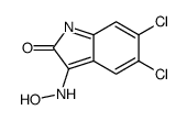 5,6-Dichloro-2,3-dihydro-3-(hydroxyimino)-1H-indol-2-one结构式