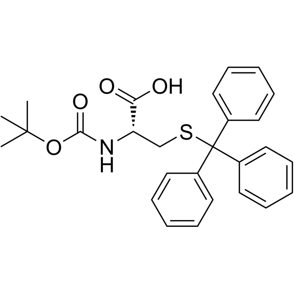 N-叔丁氧羰基-S-三苯甲基-L-半胱氨酸结构式