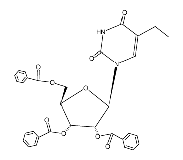 2',3',5'-tri-O-benzoyl-5-ethyluridine Structure