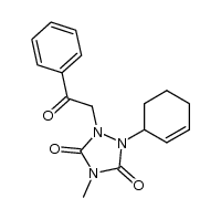 1-(2-cyclohexen-1-yl)-4-methyl-2-(2-oxo-2-phenylethyl)-1,2,4-triazolidine-3,5-dione结构式