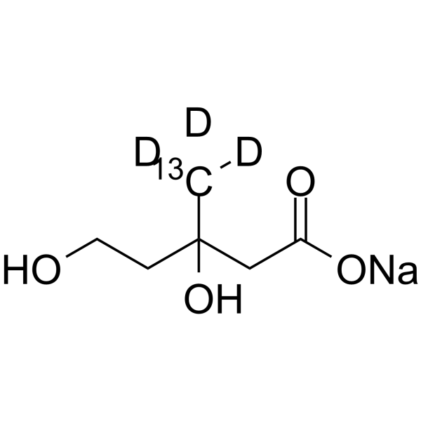Mevalonic acid-13C,d3 sodium结构式