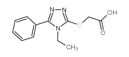 [(4-乙基-5-苯基-4H-1,2,4-三唑-3-基)硫代]乙酸结构式
