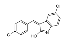 (3E)-5-Chloro-3-(4-chlorobenzylidene)-1,3-dihydro-2H-indol-2-one结构式