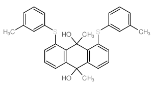 9,10-Anthracenediol,9,10-dihydro-9,10-dimethyl-1,8-bis[(3-methylphenyl)thio]-结构式