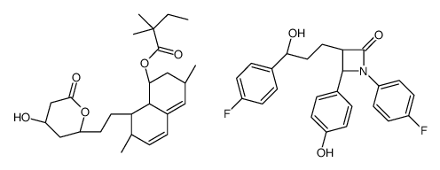 [(1S,3R,7S,8S,8aR)-8-[2-[(2R,4R)-4-hydroxy-6-oxooxan-2-yl]ethyl]-3,7-dimethyl-1,2,3,7,8,8a-hexahydronaphthalen-1-yl] 2,2-dimethylbutanoate,(3R,4S)-1-(4-fluorophenyl)-3-[(3S)-3-(4-fluorophenyl)-3-hydroxypropyl]-4-(4-hydroxyphenyl)azetidin-2-one Structure