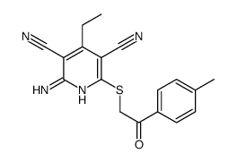 2-amino-4-ethyl-6-[2-(4-methylphenyl)-2-oxoethyl]sulfanylpyridine-3,5-dicarbonitrile Structure