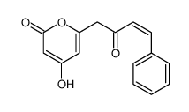 4-hydroxy-6-(2-oxo-4-phenylbut-3-enyl)pyran-2-one结构式