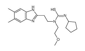 Thiourea, N-cyclopentyl-N-[2-(5,6-dimethyl-1H-benzimidazol-2-yl)ethyl]-N-(2-methoxyethyl)- (9CI) structure