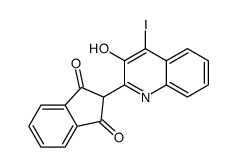 2-(3-hydroxy-4-iodoquinolin-2-yl)indene-1,3-dione结构式