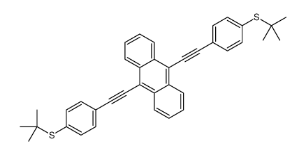 9,10-bis[2-(4-tert-butylsulfanylphenyl)ethynyl]anthracene Structure