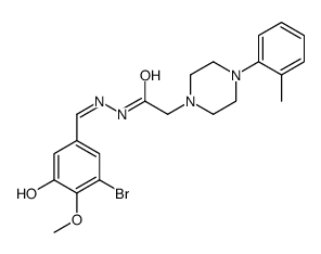 N-[(E)-(3-bromo-5-hydroxy-4-methoxyphenyl)methylideneamino]-2-[4-(2-methylphenyl)piperazin-1-yl]acetamide结构式