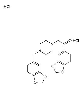 1-(1,3-benzodioxol-5-yl)-2-[4-(1,3-benzodioxol-5-ylmethyl)piperazin-1-yl]ethanone,dihydrochloride Structure