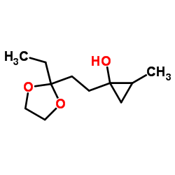 Cyclopropanol, 1-[2-(2-ethyl-1,3-dioxolan-2-yl)ethyl]-2-methyl- (9CI)结构式