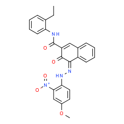 N-(2-ethylphenyl)-3-hydroxy-4-[(4-methoxy-2-nitrophenyl)azo]naphthalene-2-carboxamide结构式