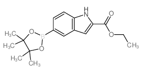 2-乙氧基羰基吲哚-5-硼酸频那醇酯结构式