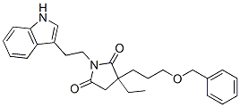 2-[3-(Benzyloxy)propyl]-2-ethyl-N-[2-(1H-indol-3-yl)ethyl]succinimide结构式