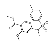 2-Methoxy-4-[methyl(p-tolylsulfonyl)amino]benzoic acid methyl ester结构式