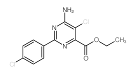 6-氨基-5-氯-2-(4-氯-苯基)-嘧啶-4-羧酸乙酯结构式