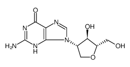 2-(2-AMINO-1,6-DIHYDRO-6-OXO-9H-PURIN-9-YL)-1,4-ANHYDRO-2-DEOXY-L-ARABINITOL结构式