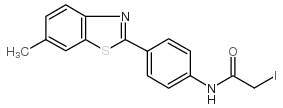 2-[4-(碘乙酰胺基)苯基]-6-甲基苯并噻唑结构式