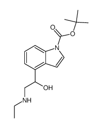 tert-butyl 4-(2-(ethylamino)-1-hydroxyethyl)-1H-indole-1-carboxylate结构式
