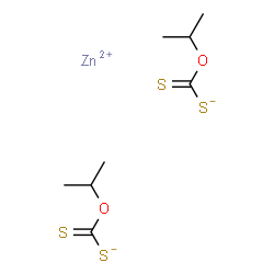 propan-2-yloxymethanedithioate: zinc(+2) cation structure