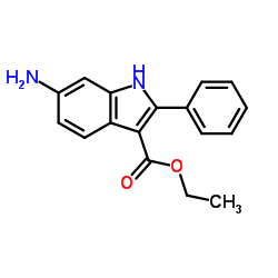 6-氨基-2-苯基-1H-吲哚-3-甲酸乙酯结构式