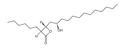 (3S,4S)-3-hexyl-4-[(R)-2-hydroxytridecyl]-2-oxetanone结构式