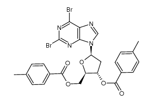2,6-dibromo-9-(2-deoxy-3,5-di-p-toluoyl-β-D-ribofuranosyl)purine Structure
