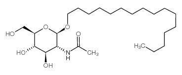 十六烷基-2-乙酰氨基-2-脱氧-β-D-吡喃葡糖苷结构式