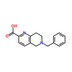 5,6,7,8-四氢-6-(苯基甲基)-1,6-萘啶-2-羧酸结构式