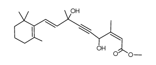 methyl 9-(2',6',6'-trimethyl-1'-cyclohexen-1'-yl)-4,7-dihydroxy-3,7-dimethyl-(2Z,8E)-nona-2,8-dien-5-ynoate结构式