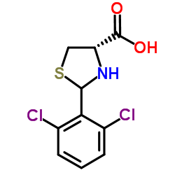 2-(2,6-Dichloro-phenyl)-thiazolidine-4-; carboxylic acid Structure