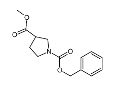 1-苄基3-甲基(3R)-吡咯烷-1,3-二羧酸酯结构式
