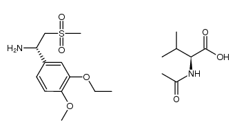 (S)-1-(3-ethoxy-4-methoxyphenyl)-2-(methylsulfonyl)ethylamine N-acetyl-L-valine salt Structure