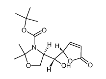 6,7-N,O-Isopropylidene-6-[(tert-butoxycarbonyl)amino]-2,3,6-trideoxy-D-ribo-hept-2-enono-1,4-lactone结构式