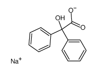 Benzeneacetic acid, a-hydroxy-a-phenyl-, Monosodium salt Structure