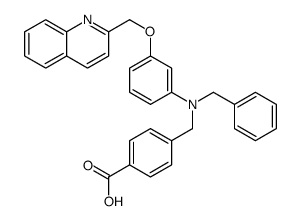 4-[[N-benzyl-3-(quinolin-2-ylmethoxy)anilino]methyl]benzoic acid结构式