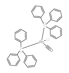 Carbonylbis(triphenylphosphine)rhodium(I) chloride structure