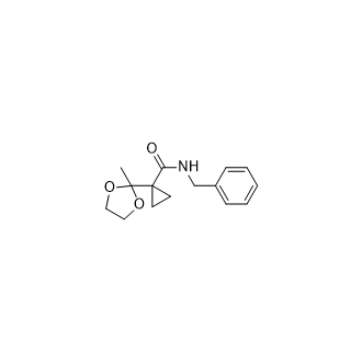N-苄基-1-(2-甲基-1,3-二氧戊环-2-基)环丙烷-1-甲酰胺结构式
