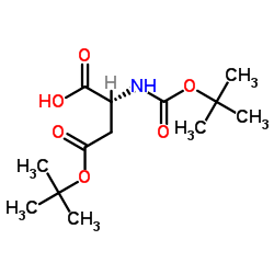 Boc-O-叔丁酯-D-天冬氨酸结构式