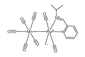 [(CO)5Mn-Ru(Me)(CO)2(pyridine-2-carbaldehyde-N-isopropylimine)] Structure