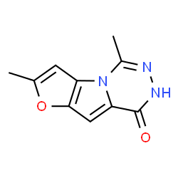 2,5-dimethylfuro[2',3':4,5pyrrolo[1,2-d[1,2,4triazin-8(7H)-one结构式