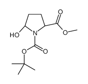 (S)-1-叔丁基 2-甲基 5-羟基吡咯烷-1,2-二羧酸结构式