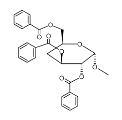 甲基2,3,6-三-O-苯甲酰基-4-脱氧-α-D-吡喃葡萄糖苷结构式