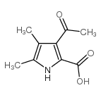 3-乙酰基-4,5-二甲基-1H-吡咯-2-羧酸结构式